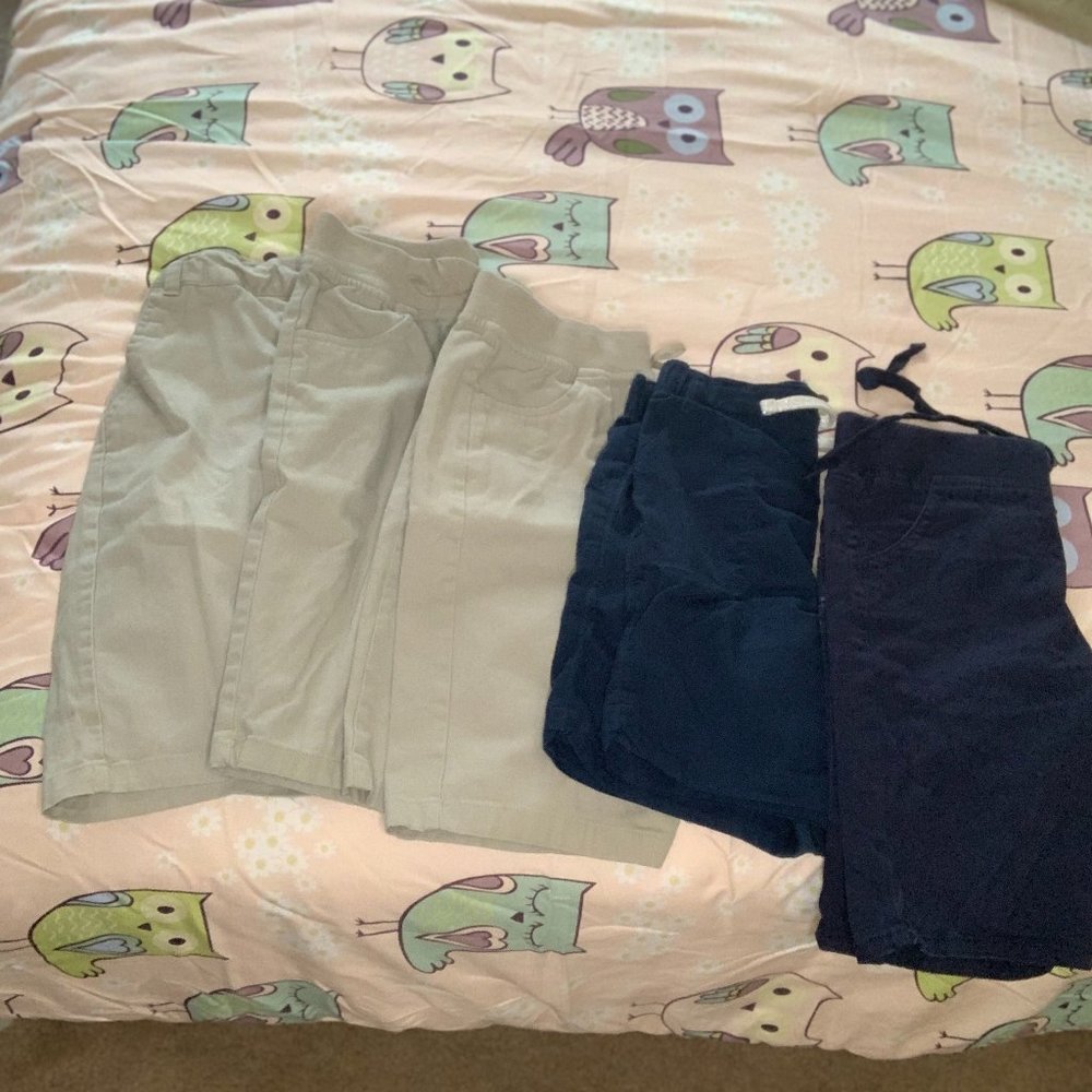 Girls Khaki/Navy Uniform Shorts (set of 5)